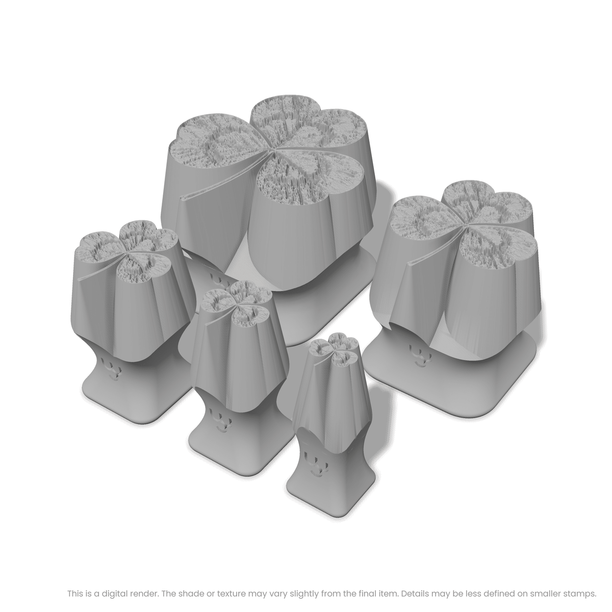 3-Leafed Clover Stamps - Photo Textured