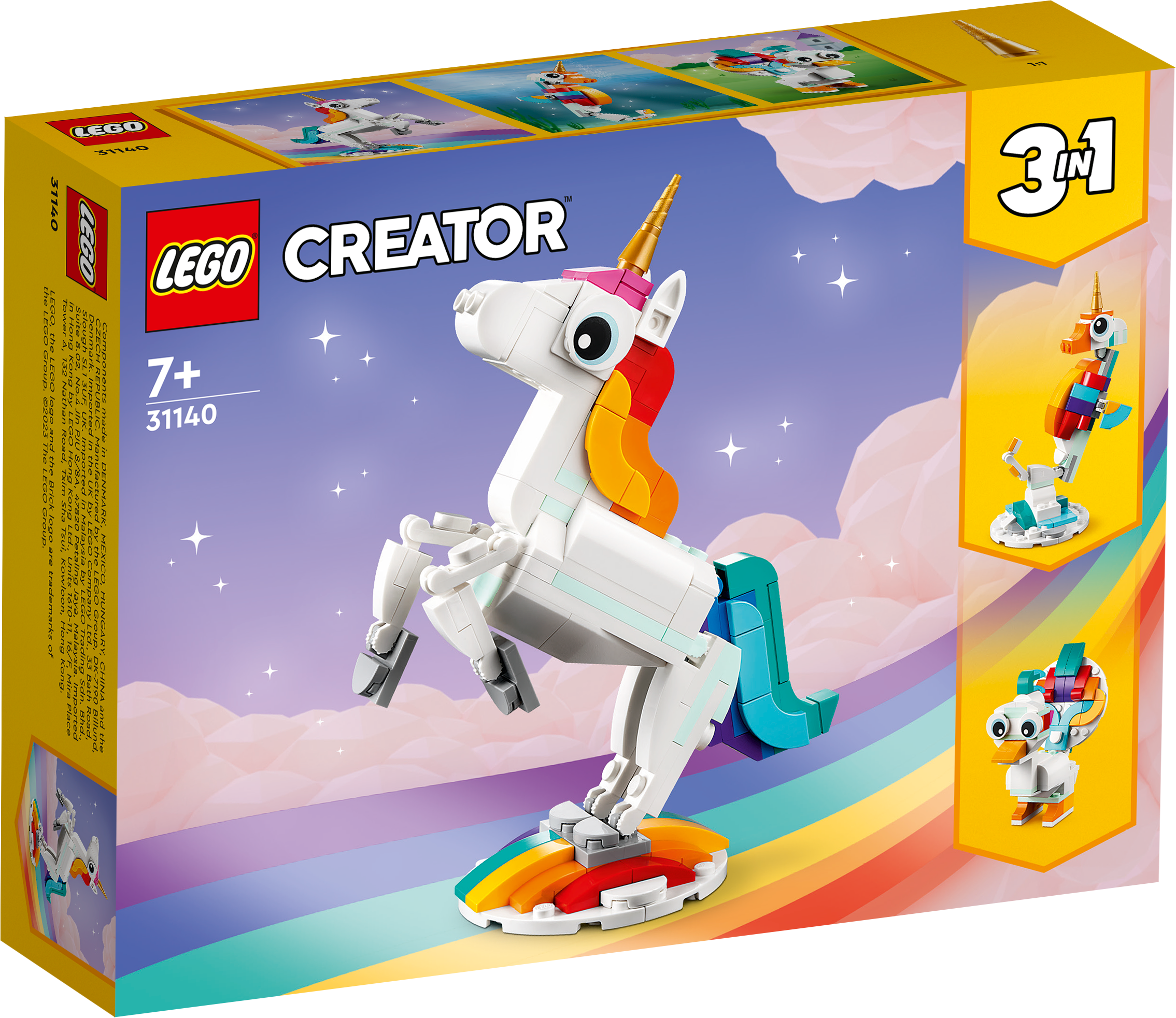 Lego Creator 3 in 1 31140 Magical Unicorn Playset for Ages 7 and Up