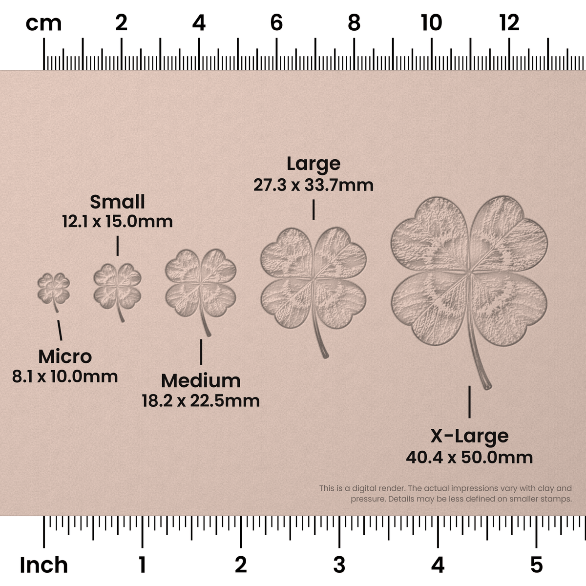 4-Leafed Clover Stamps - Photo Textured