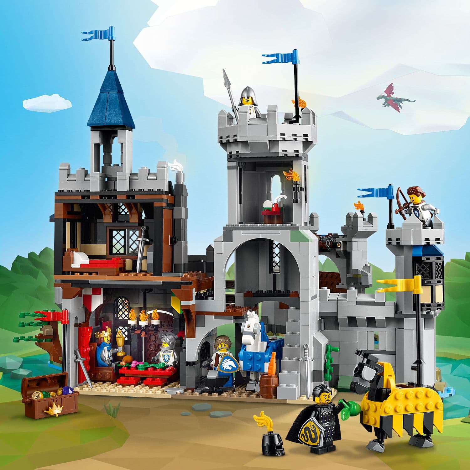 Lego Creator 3 in 1 31168 Medieval Horse Knight Castle for Ages 9 & Up