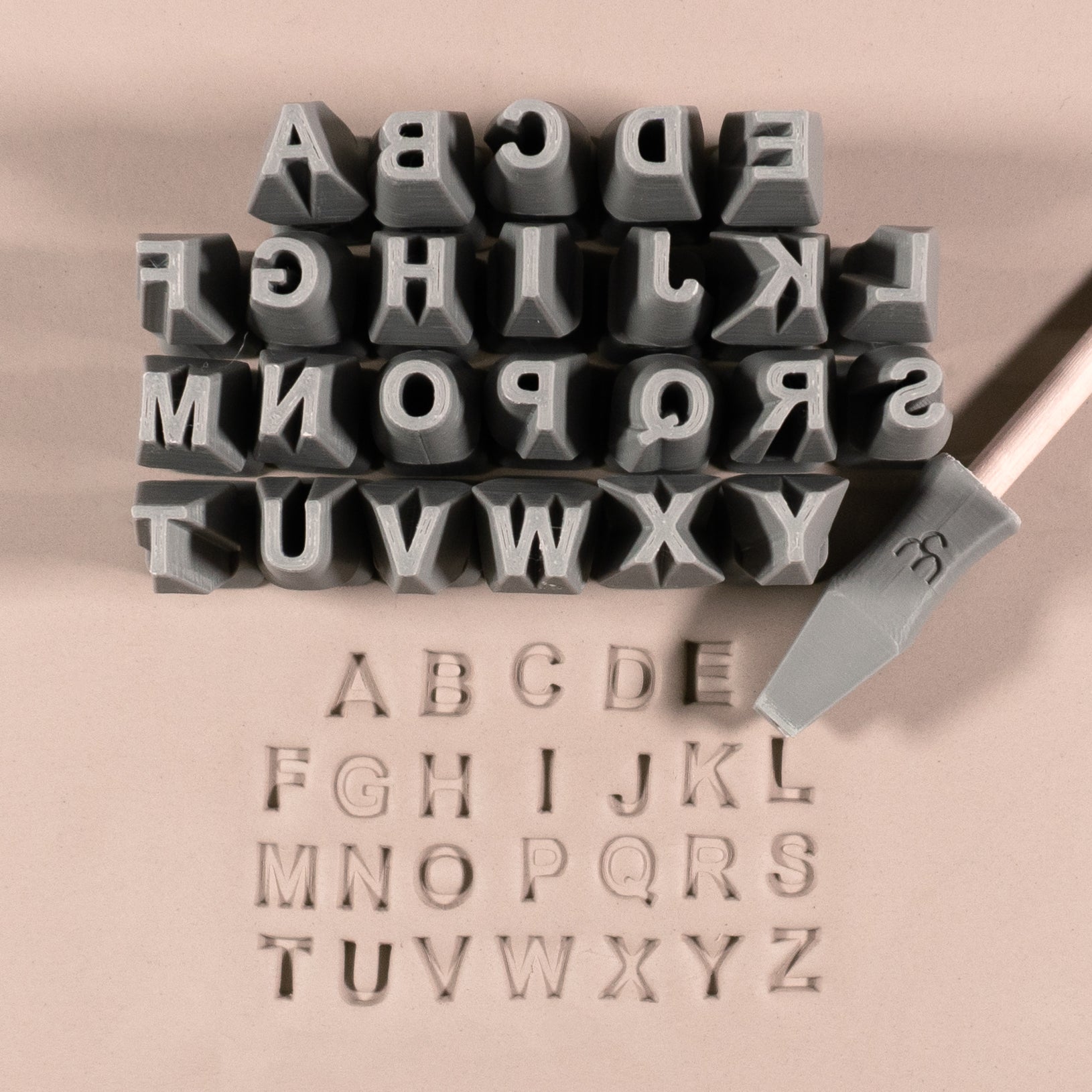Alphabet Stamp Set | All Caps | Arial Bold Font | 7mm Width