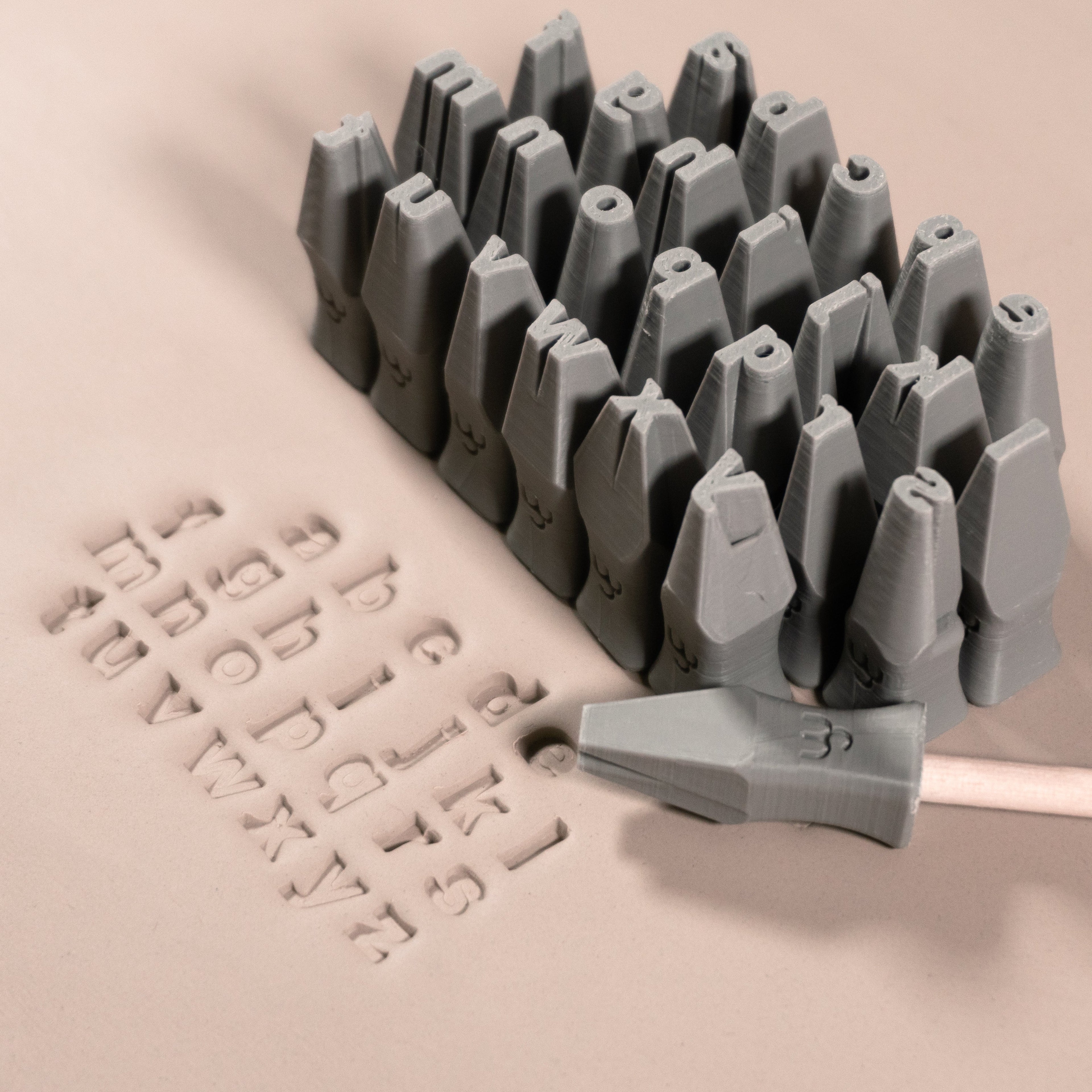 Alphabet Stamp Set | Lowercase | Arial Bold Font | 7mm Width