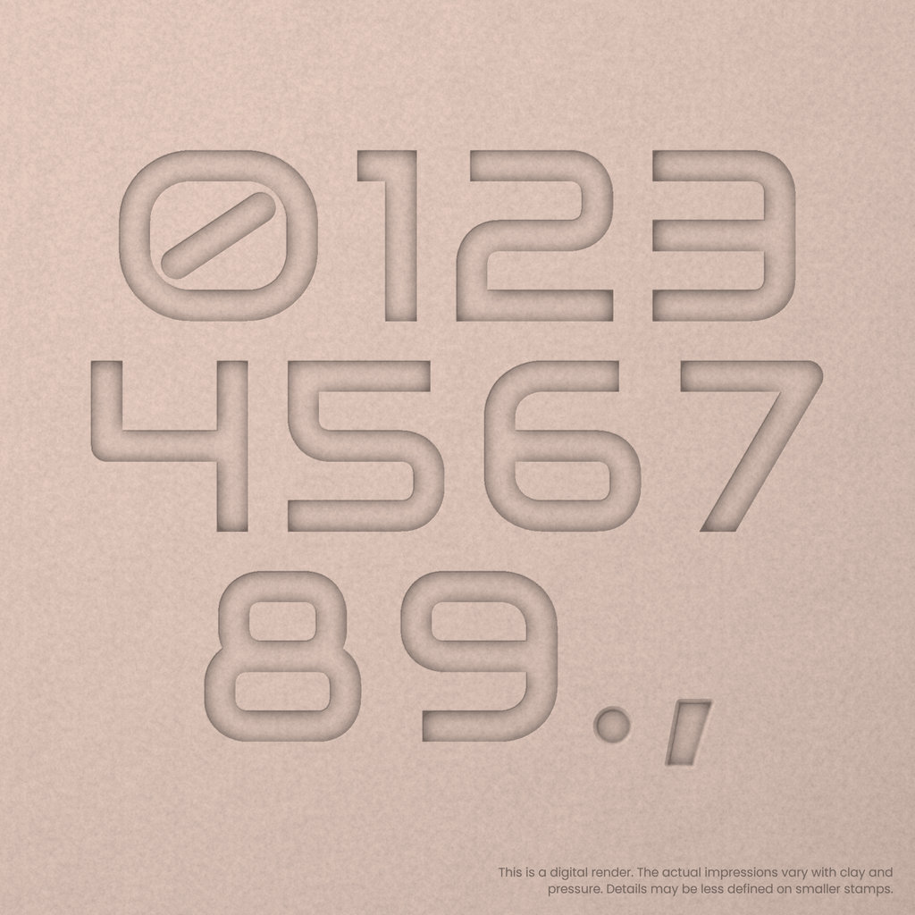 Audiowide | Font Rail Stamp Sets | Letters, Numbers, and Symbols