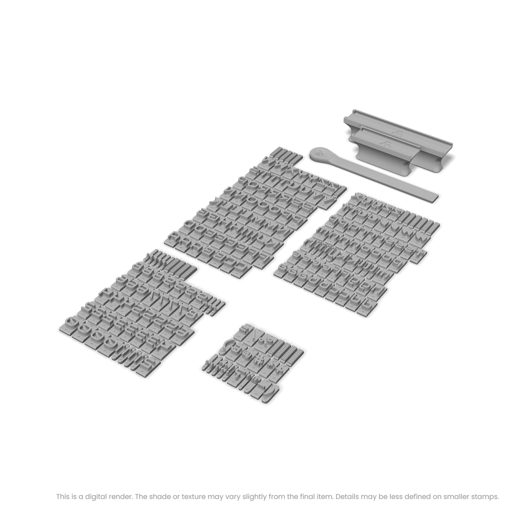 Audiowide | Font Rail Stamp Sets | Letters, Numbers, and Symbols