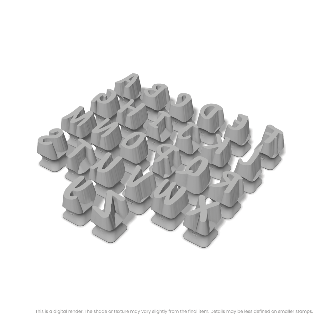 Caveat Brush | All Caps | Alphabet Stamp Sets
