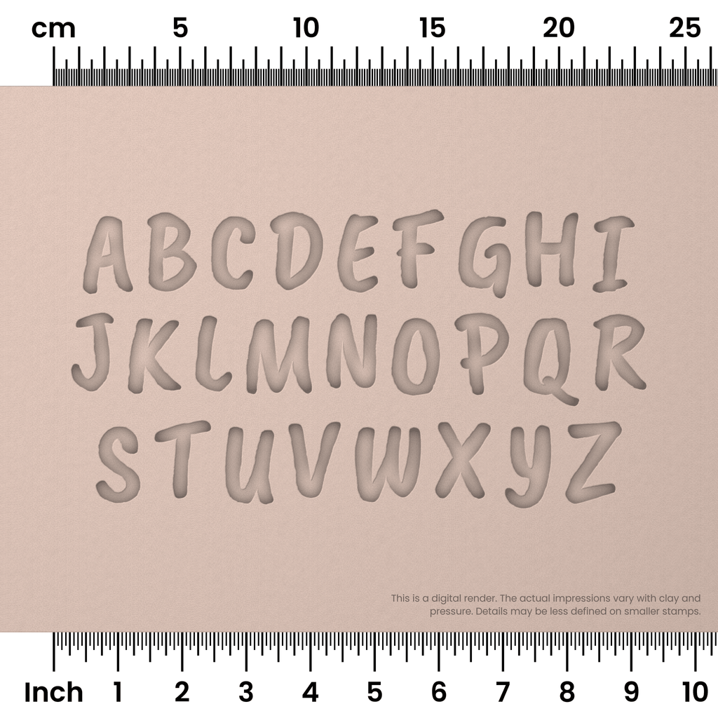 Caveat Brush | All Caps | Alphabet Stamp Sets