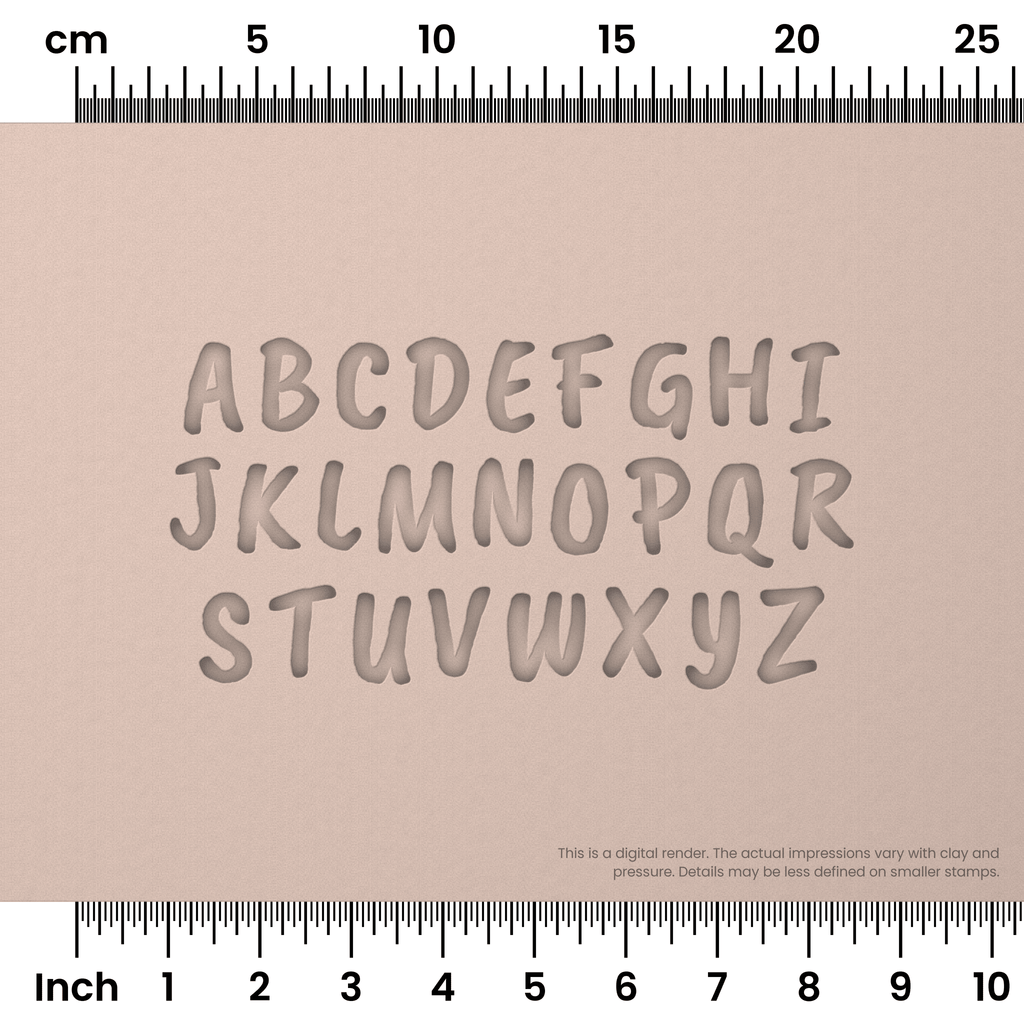 Caveat Brush | All Caps | Alphabet Stamp Sets