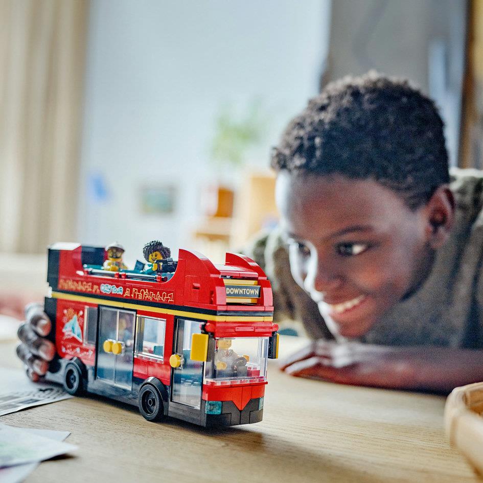 Lego City 60407 Red Double-Decker Sightseeing Bus Playset for Ages 7+