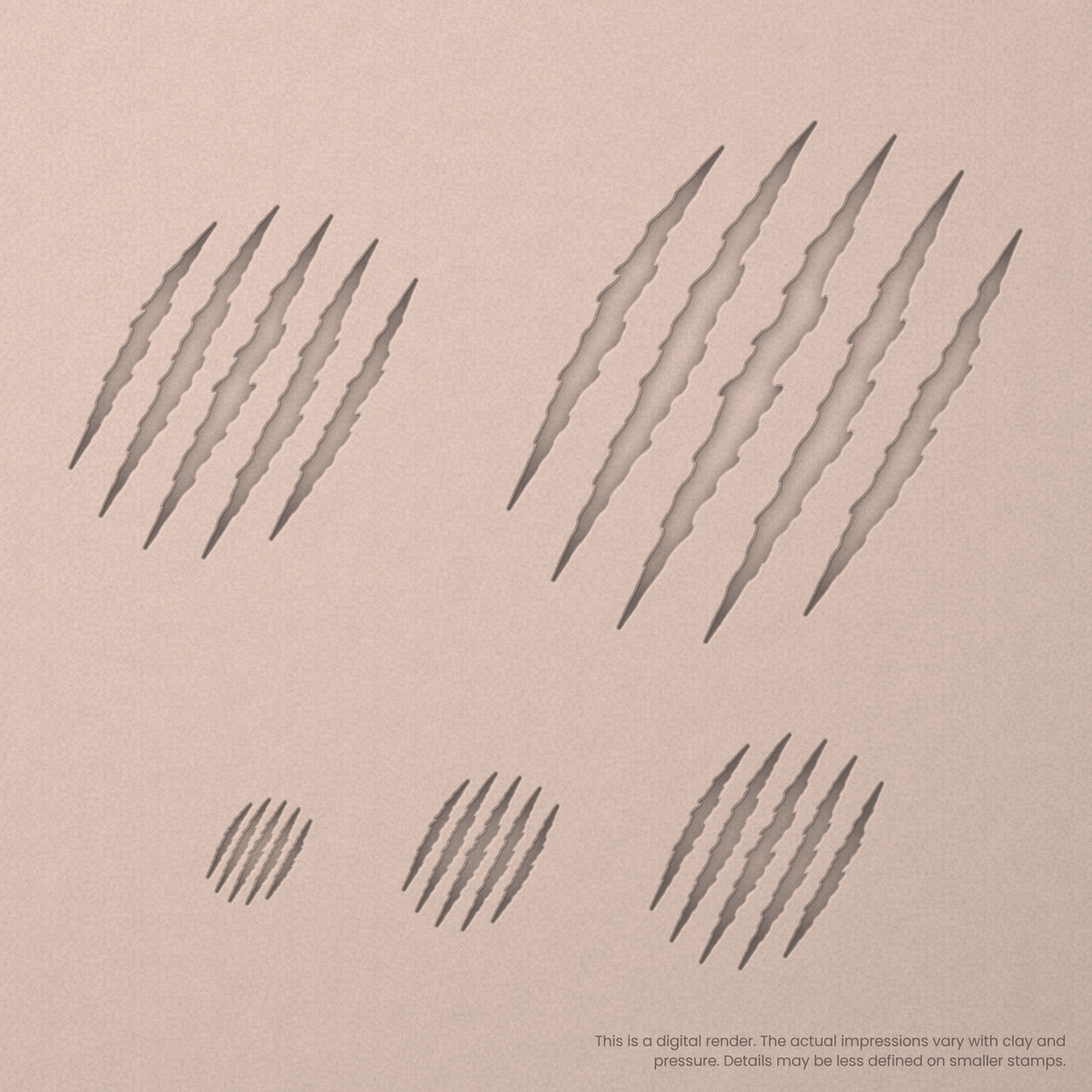 Halloween Five Claw Marks Stamps