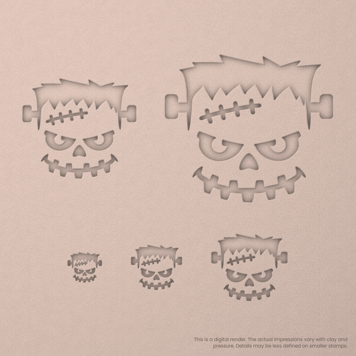 Halloween Frankenstein Head Stamps
