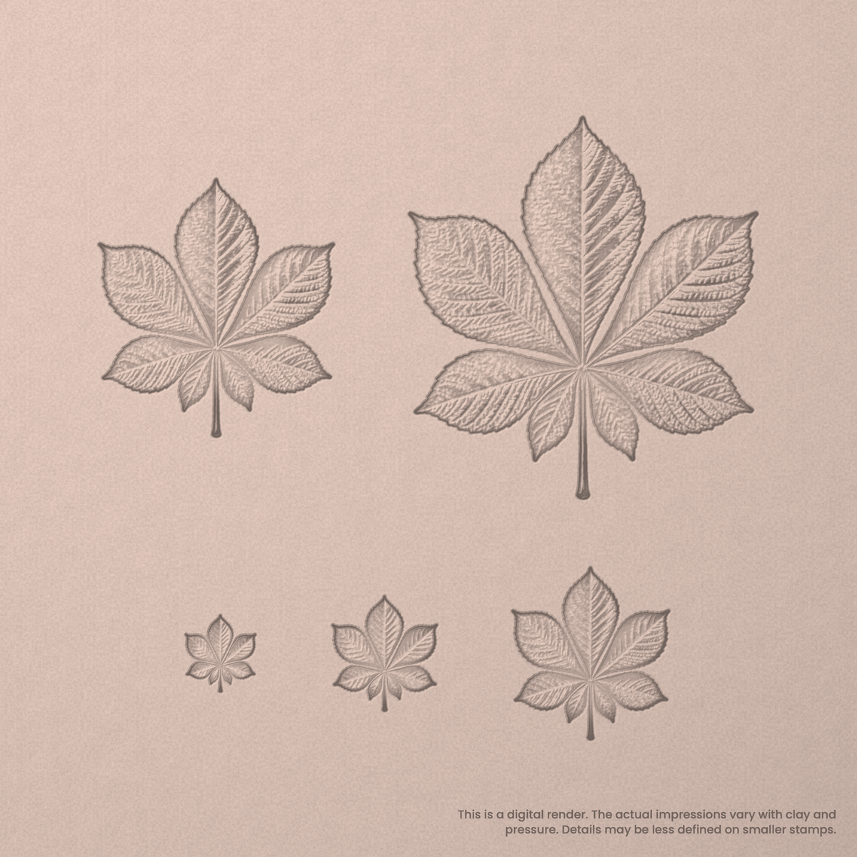 Horse Chestnut Leaf Stamps - Photo Textured
