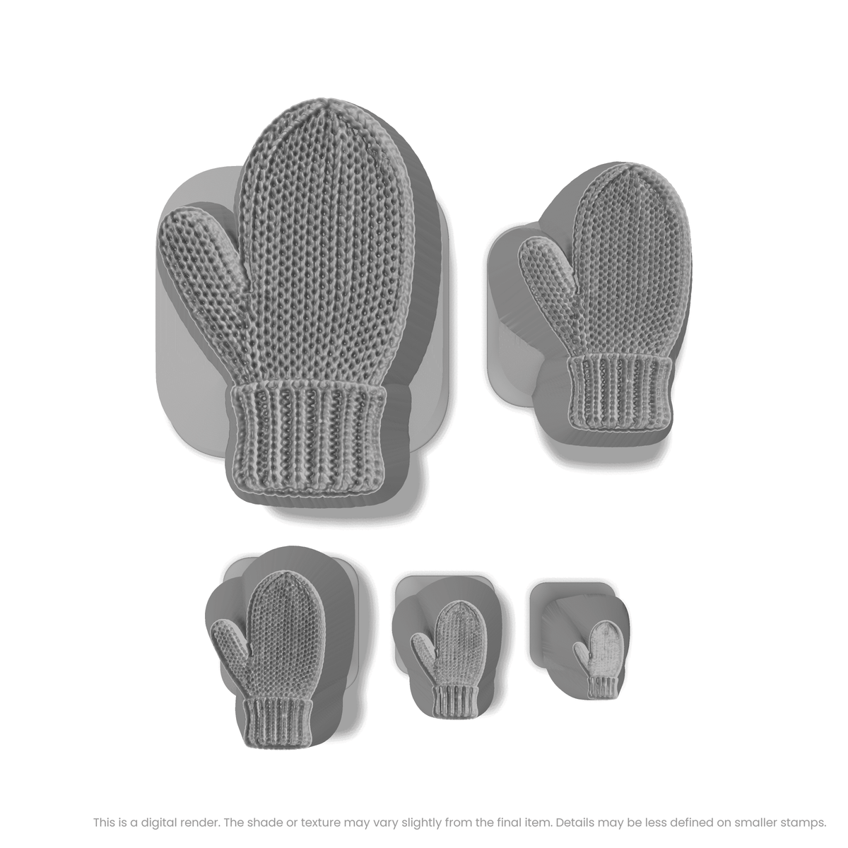 Knitted Mitten Stamps - Photo Textured