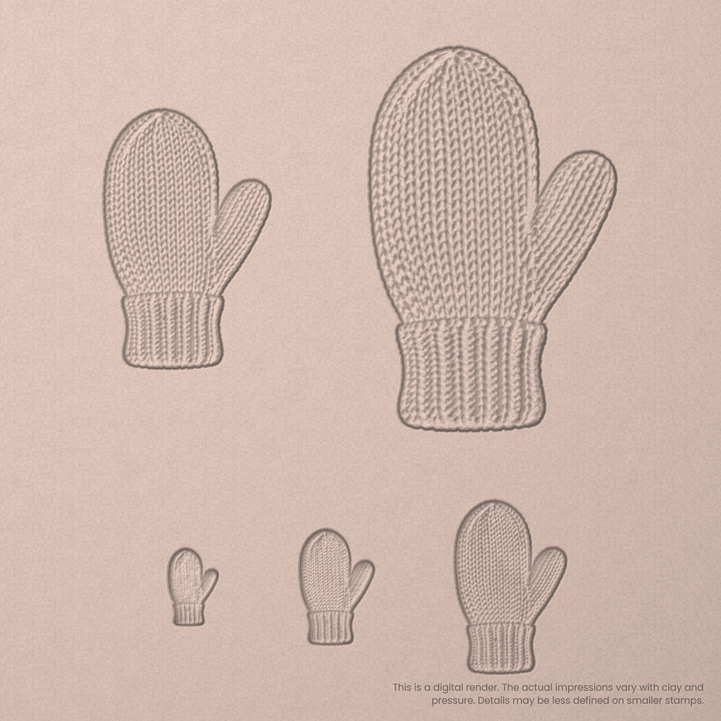 Knitted Mitten Stamps - Photo Textured