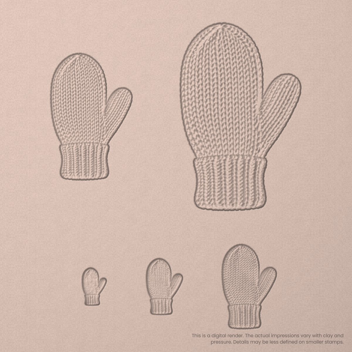 Knitted Mitten Stamps - Photo Textured