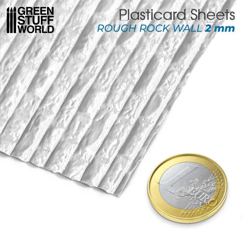 Green Stuff World: Textured Styrene Plasticard Sheet - Rock Wall Rough