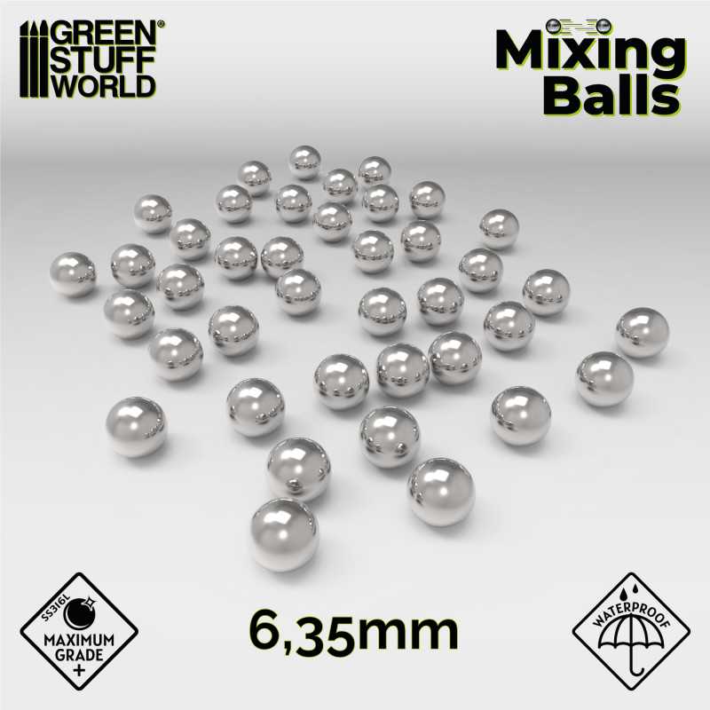 Green Stuff World: 6.35mm Steel Mixing Balls - 40pc