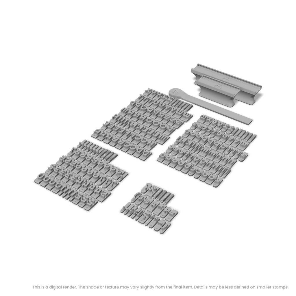 Righteous | Font Rail Stamp Sets | Letters, Numbers, and Symbols