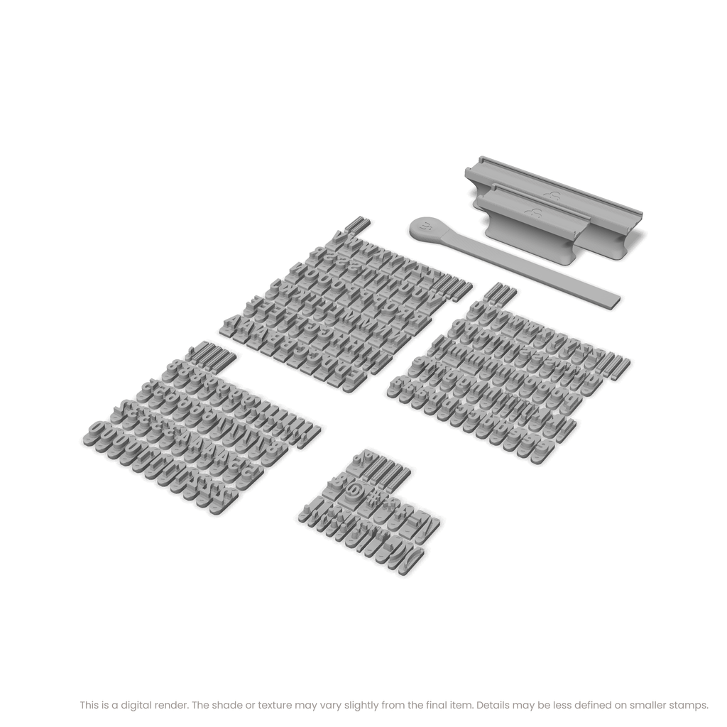 Roboto Condensed | Font Rail Stamp Sets | Letters, Numbers, and Symbols