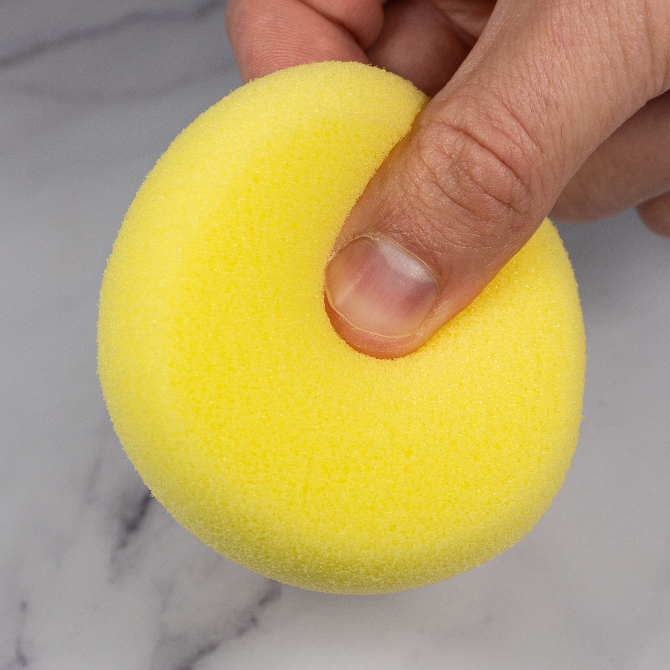 Round Pottery Sponge - Yellow - 72mm Diameter, 25mm Thick