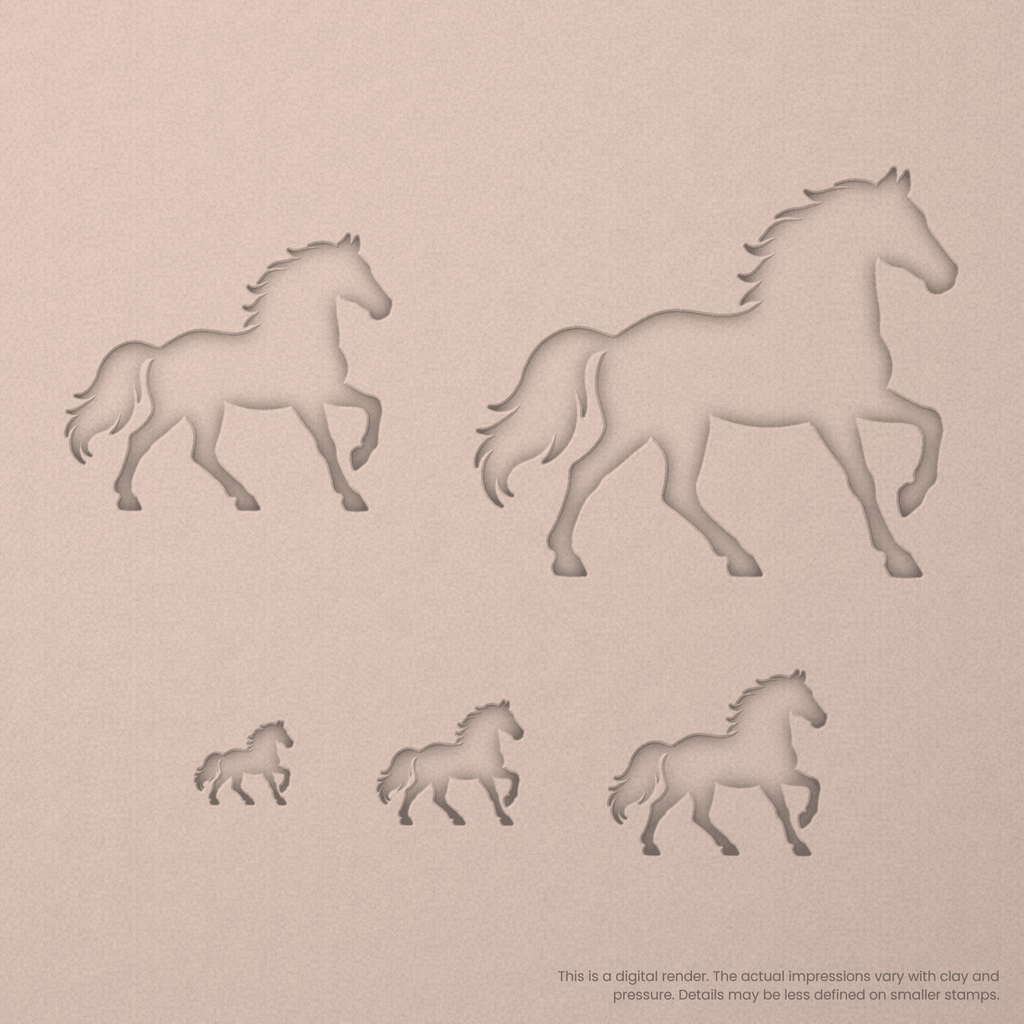 Running Stallion Horse Stamps