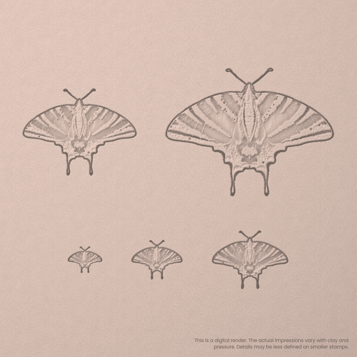 Scarce Swallowtail Butterfly Stamps - Photo Textured