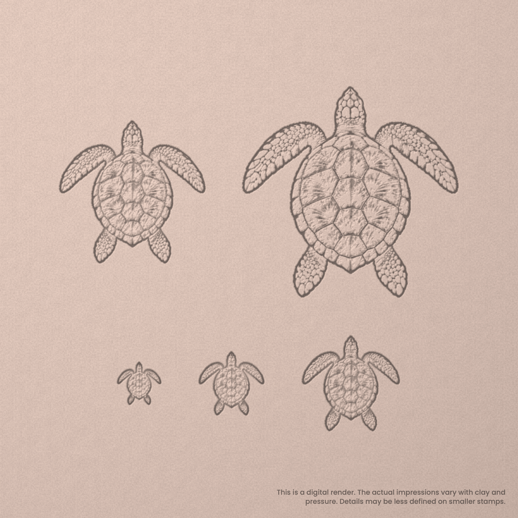 Sea Turtle Stamps - Photo Textured