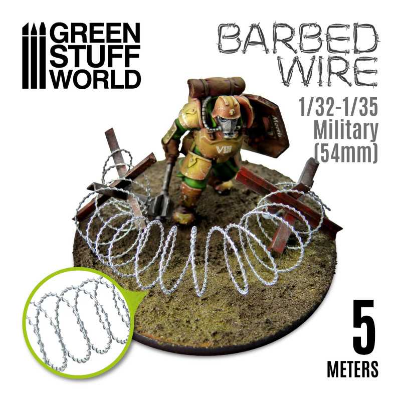 Green Stuff World: 3d Printed Resin Bits Scenery - Simulated Barbed Wire - 1:32-1:35 (5m)