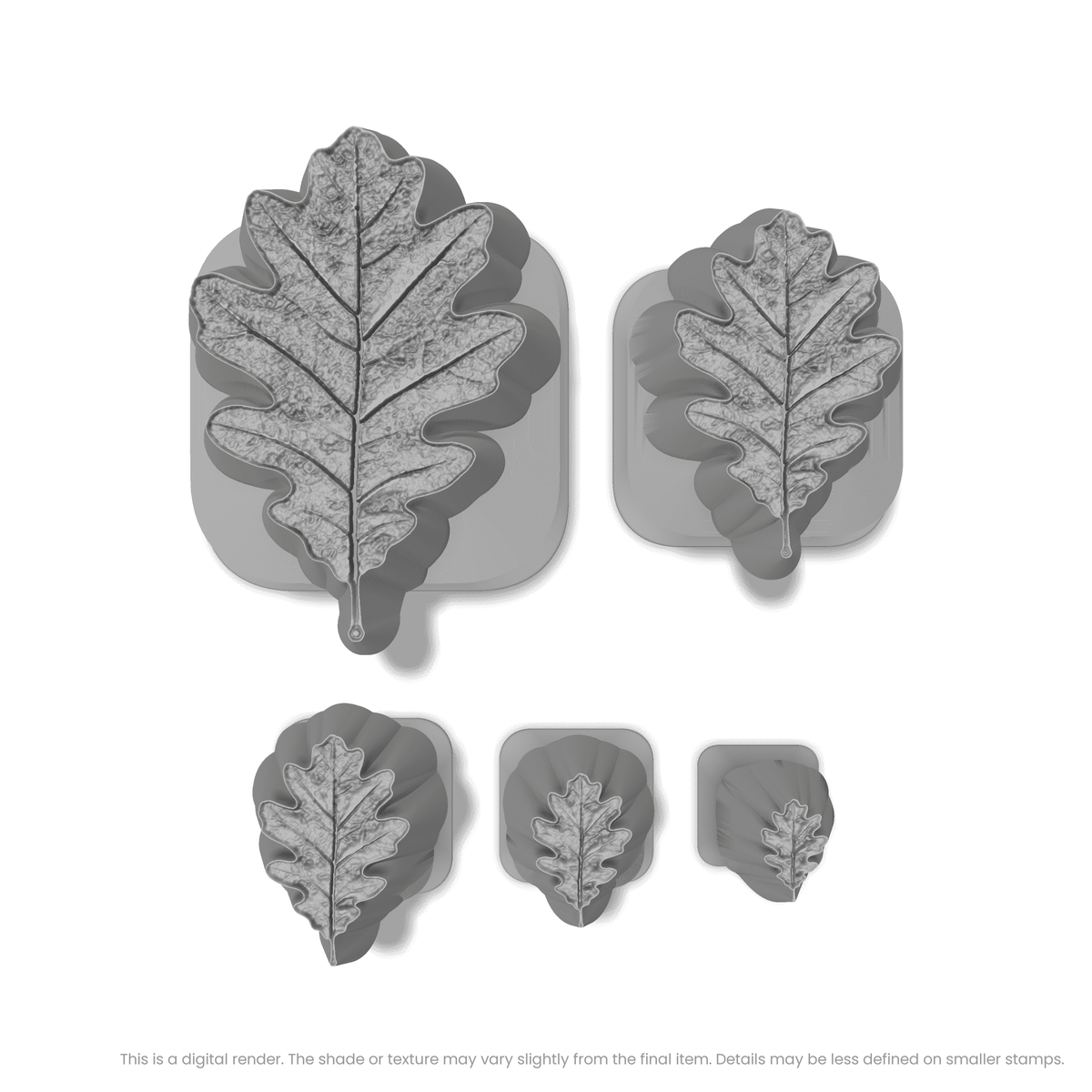 White Oak Leaf Stamps - Photo Textured
