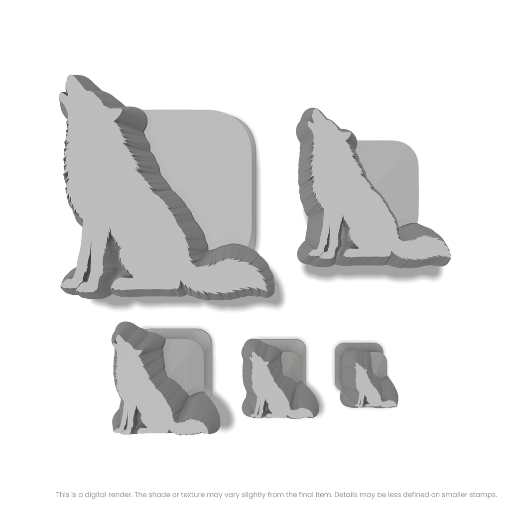 Wolf Howling While Sitting Stamps