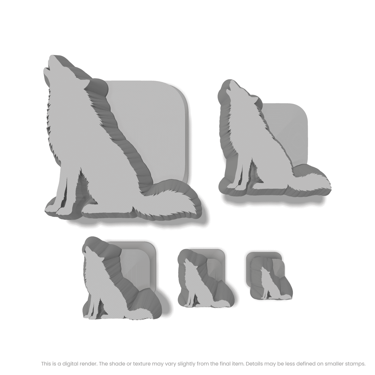 Wolf Howling While Sitting Stamps