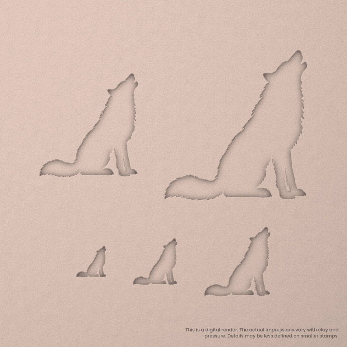 Wolf Howling While Sitting Stamps
