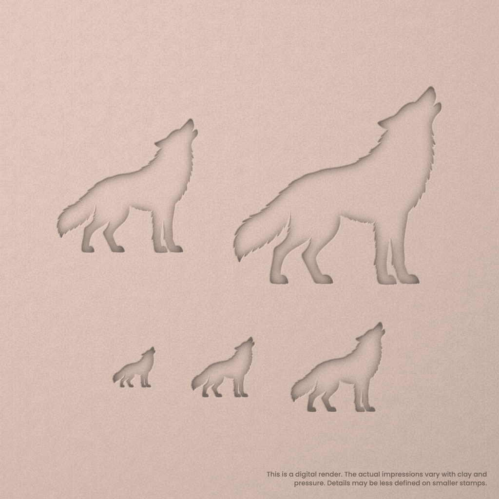 Wolf Howling While Standing Stamps