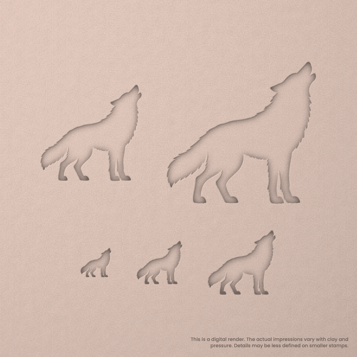 Wolf Howling While Standing Stamps